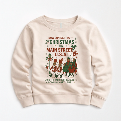 Vintage Main Street USA Christmas Adult Park Weight™️ Pullover