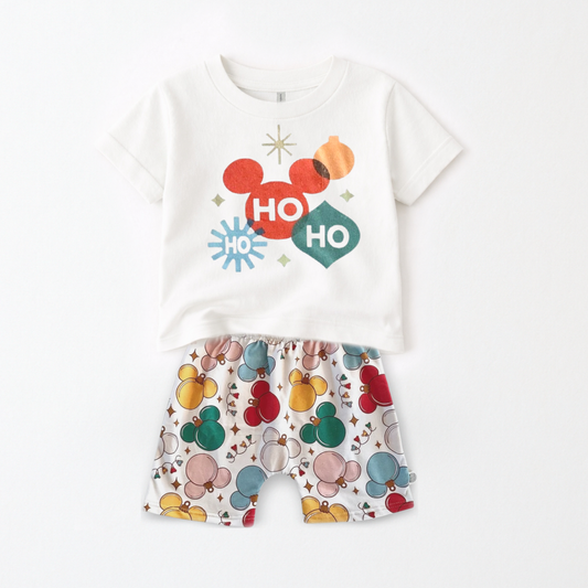 Kids Ho Ho Ho Mouse Ornament Graphic Tee & Optional Bottoms