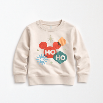 Retro Mouse Ornament Christmas Kids Sweatshirt