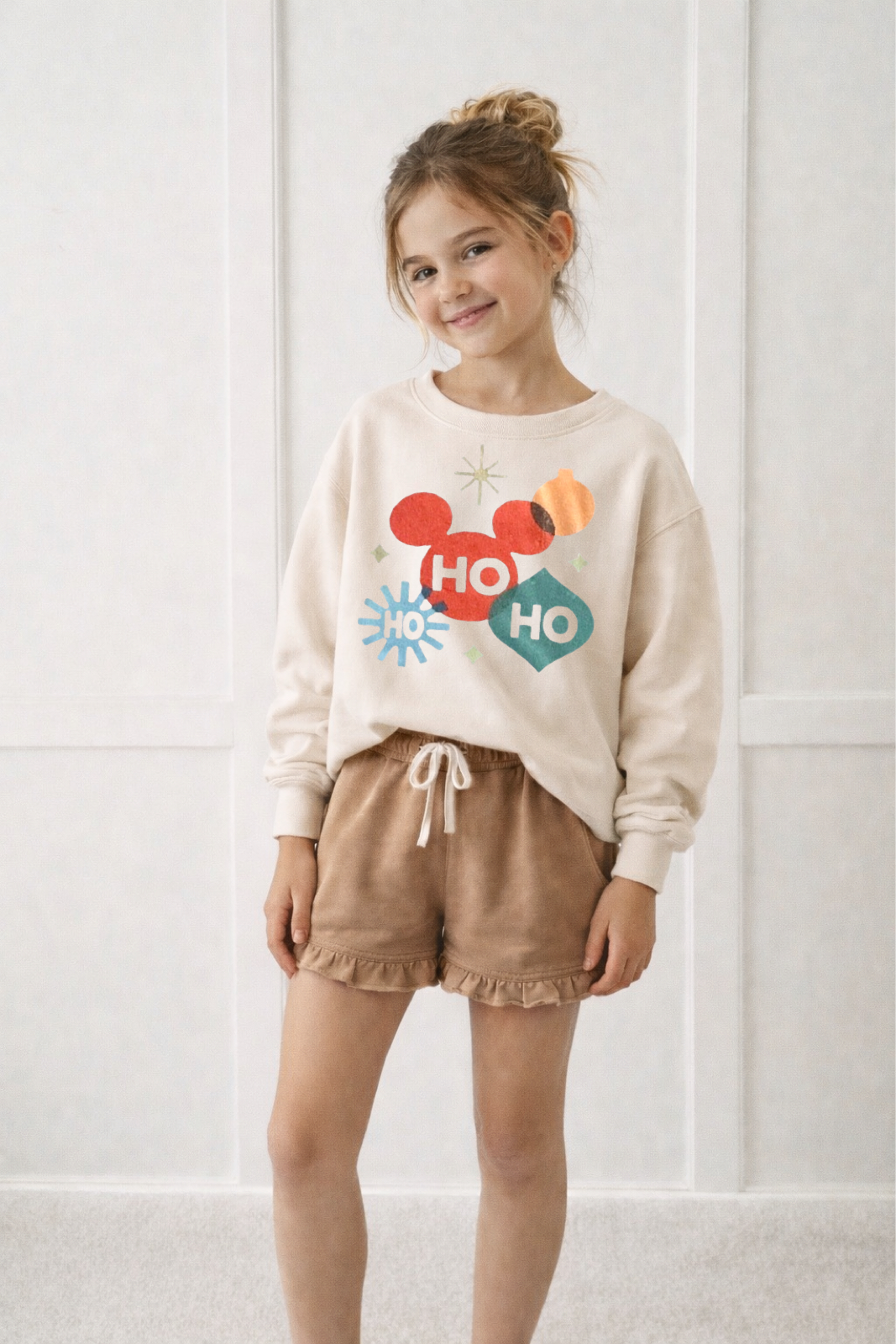 Retro Mouse Ornament Christmas Kids Sweatshirt