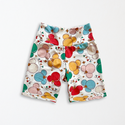 Adult Handcrafted Christmas Mouse Ornament Bike Shorts