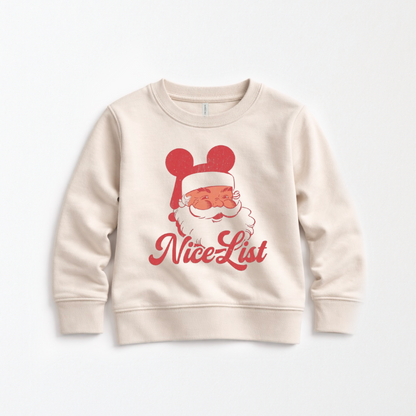Nice List Santa Mouse Christmas Kids Park Weight™️ Pullover