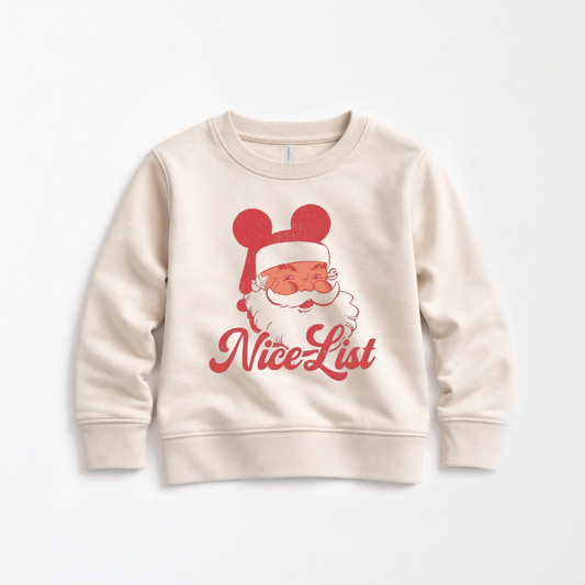 Nice List Santa Mouse Christmas Kids Park Weight™️ Pullover