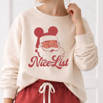 Nice List Santa Mouse Christmas Kids Park Weight™️ Pullover