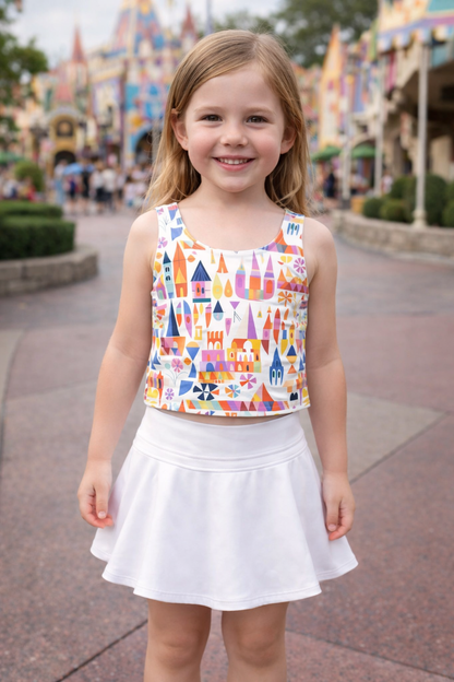 Girls Small World Performance Seamless Tank + Skirt Set