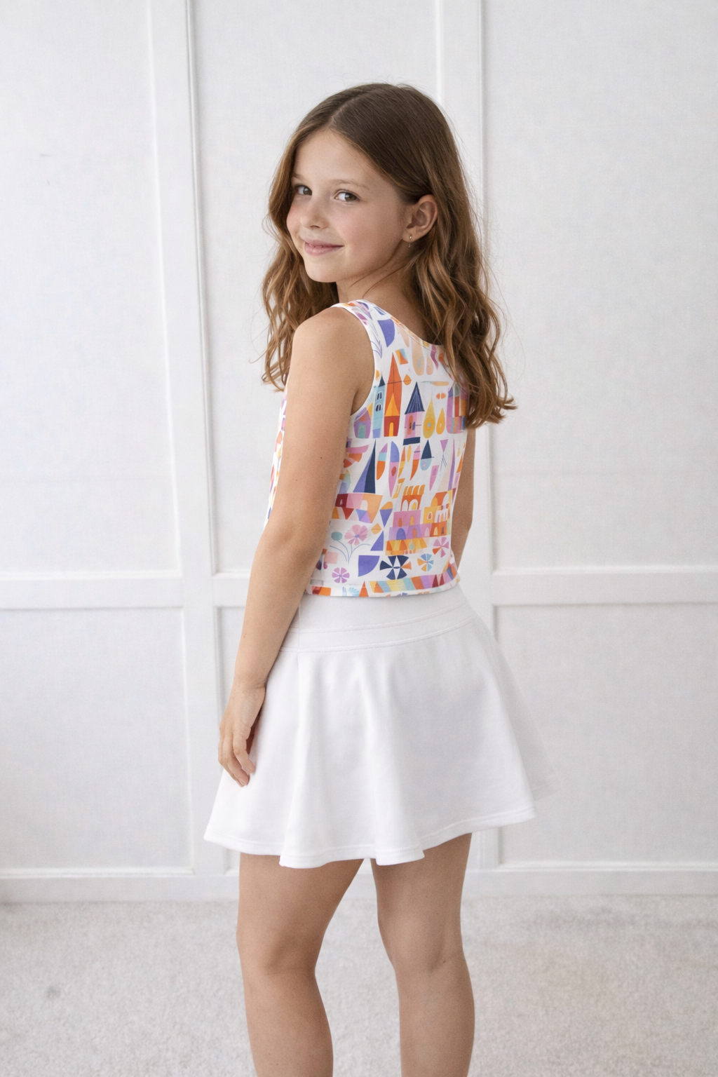 Girls Small World Performance Seamless Tank + Skirt Set