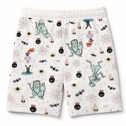 Kids Spooky Mansion Stretching Lady Graphic Tee & Optional Bottoms