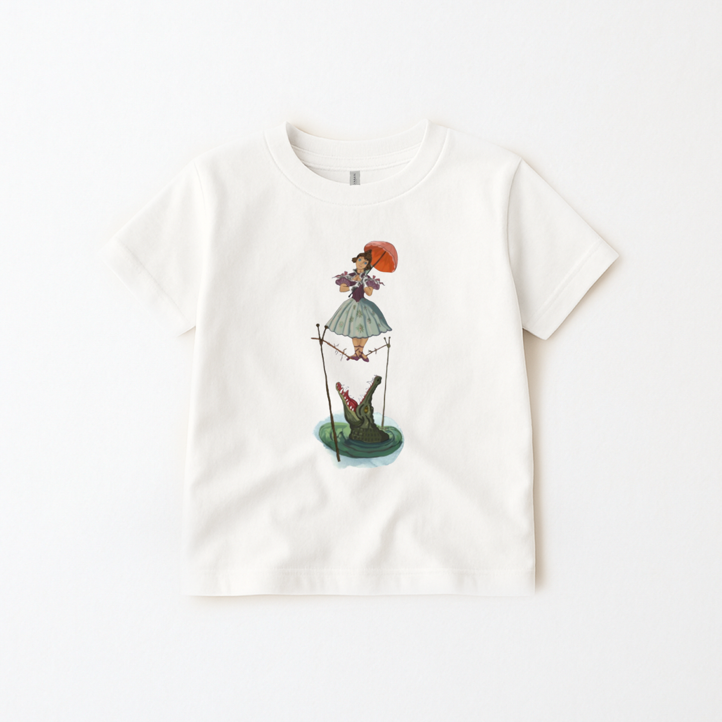 Kids Spooky Mansion Stretching Lady Graphic Tee & Optional Bottoms