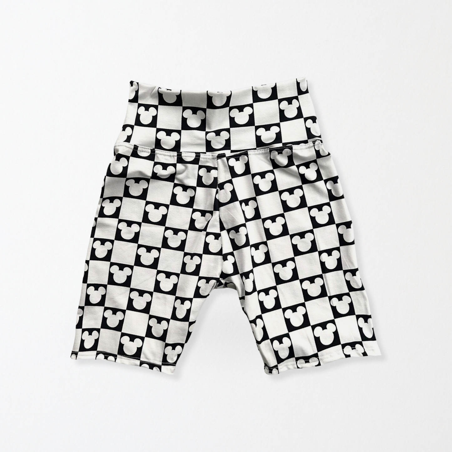 Adult Handcrafted Monochrome Mouse Checks Bike Shorts