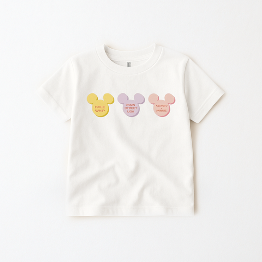 Conversation Mouse Heart Valentines Kids Graphic Tee