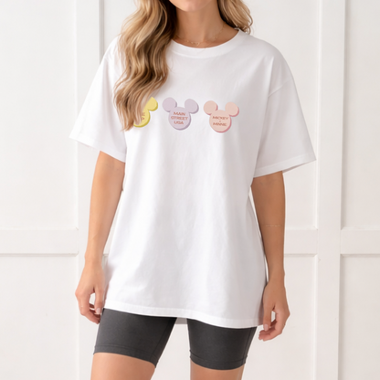 Conversation Mouse Heart Valentines Adult Graphic Tee