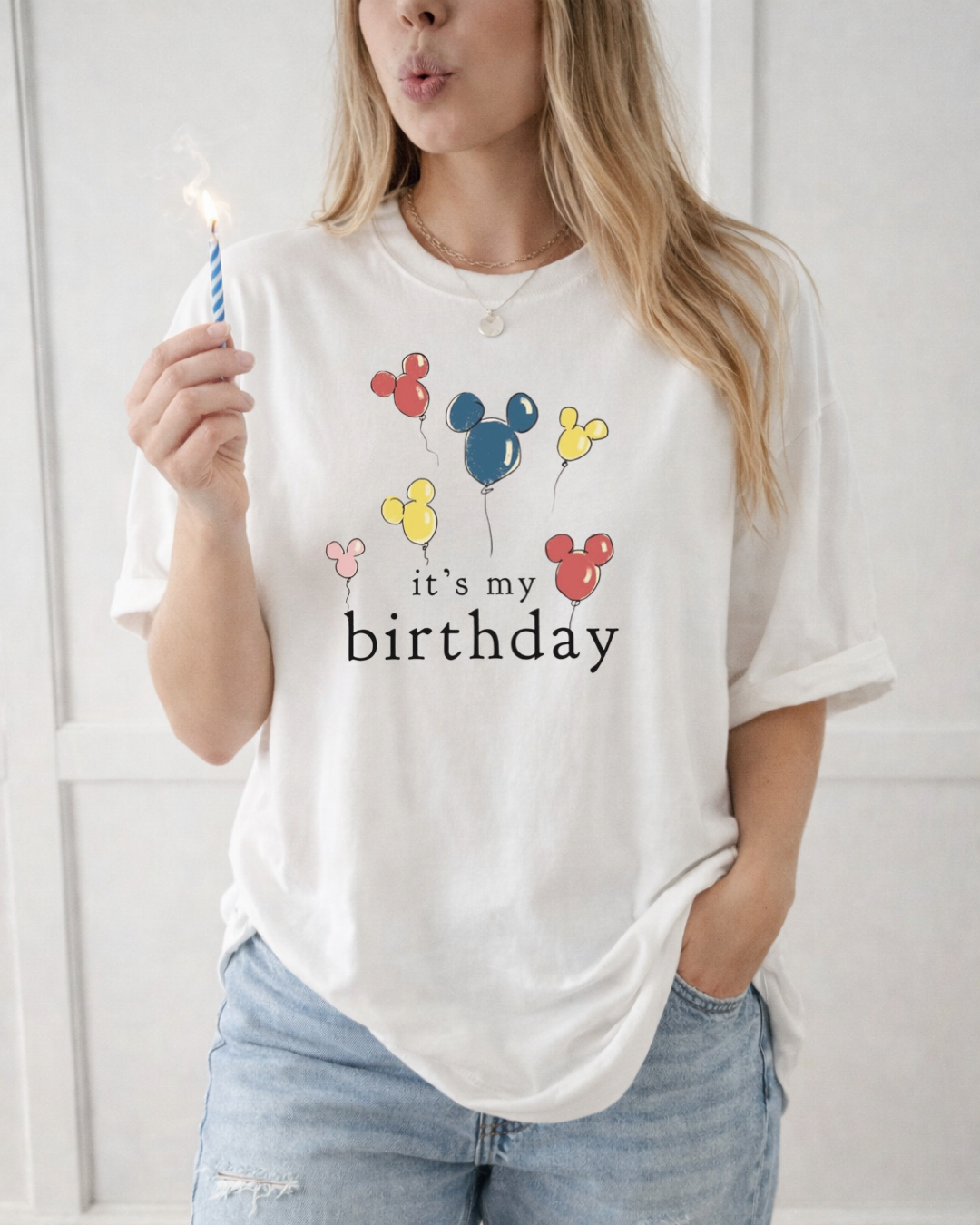 It's My Birthday Mouse Balloon Adult Graphic Tee