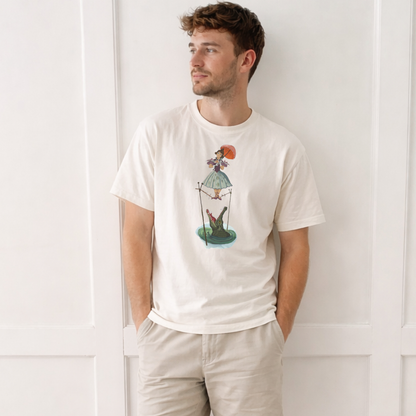 Spooky Mansion Stetching Lady Family Graphic Tee