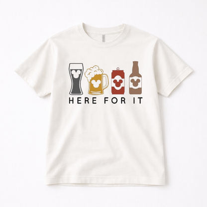 “Here for it” Park Drinks Graphic Tee | Earth Tones