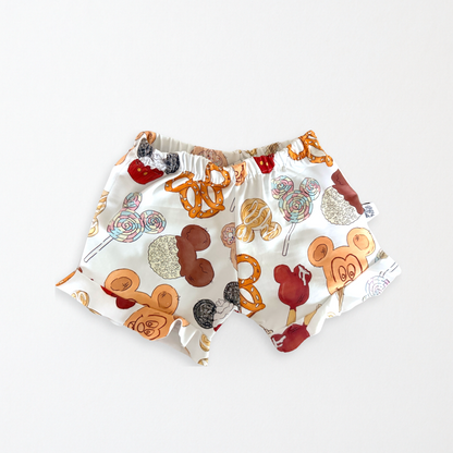 Kids Handcrafted Magical Snacks Ruffle Shorts