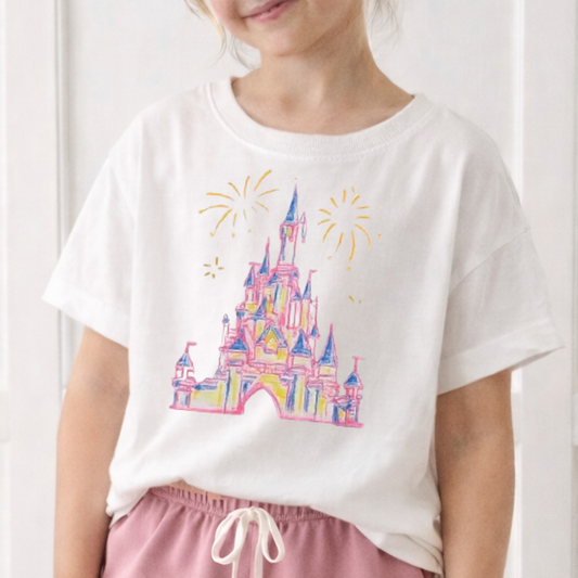 Kids Castle Sketch Graphic Tee & Optional Bottoms
