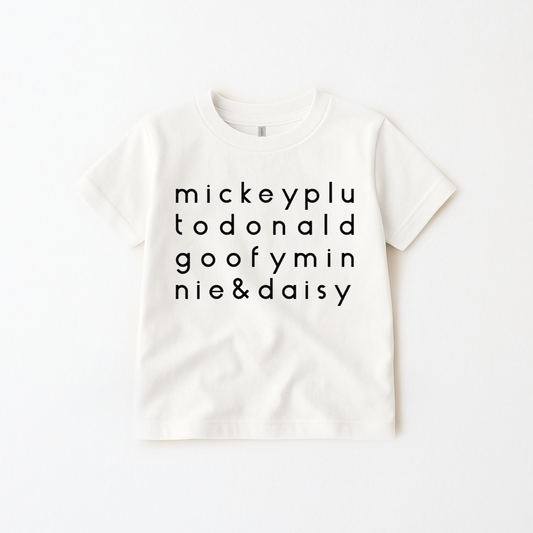 Kids Fab 5 Characters Graphic Tee & Optional Bottoms