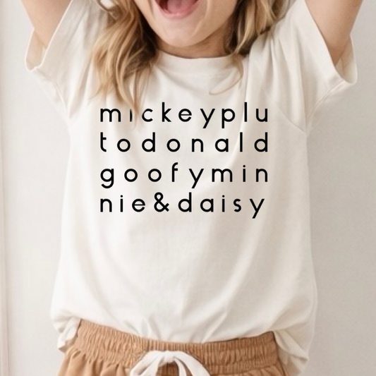 Kids Fab 5 Characters Graphic Tee & Optional Bottoms