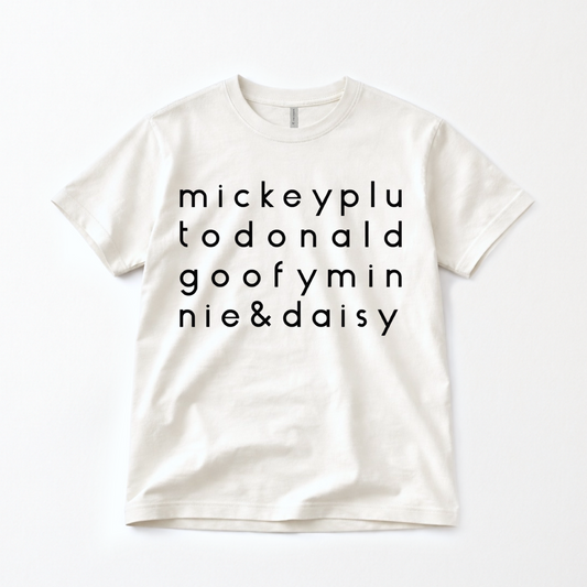 Adult Fab 5 Characters Graphic Tee