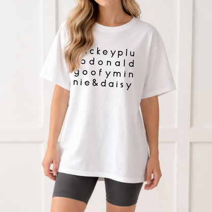 Adult Fab 5 Characters Graphic Tee