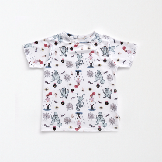 Kids Handcrafted Haunted Mansion Top & Shorts Set