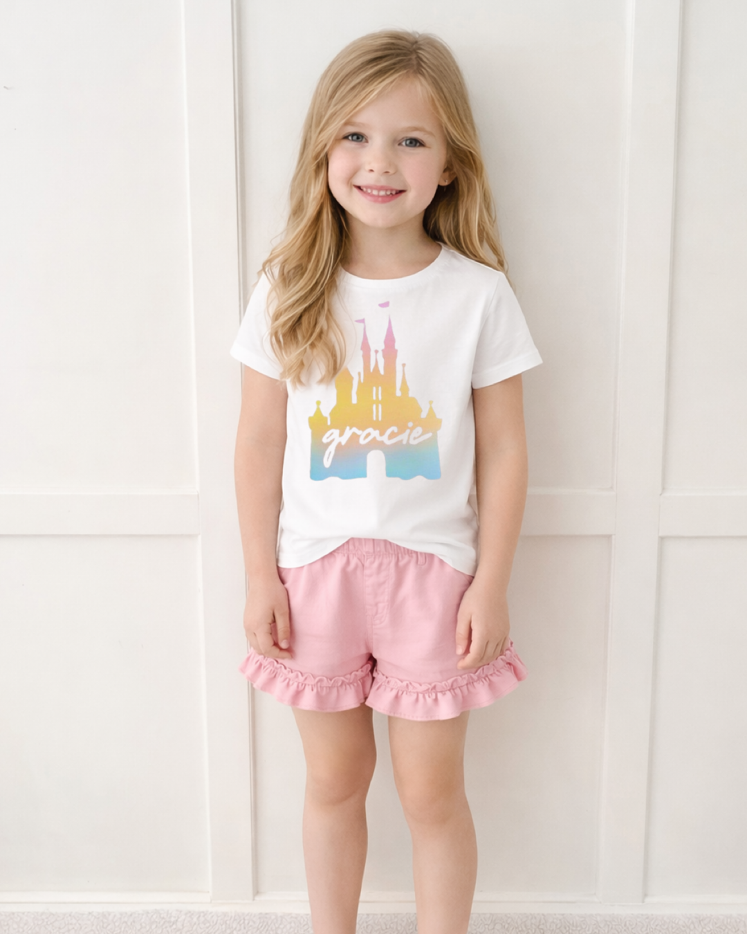 Kids Watercolor Castle Graphic Tee & Optional Bottoms