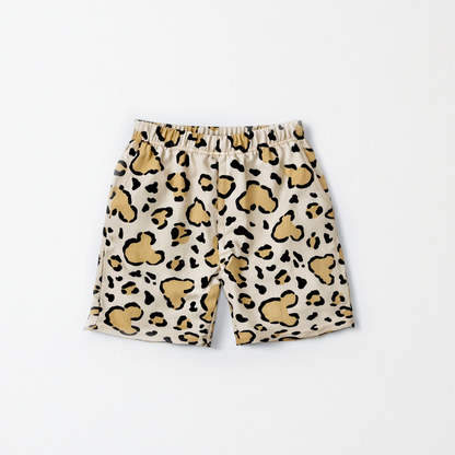 Kids Handcrafted Cheetah Safari Crew Shorts