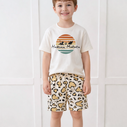 Kids Handcrafted Cheetah Safari Crew Shorts