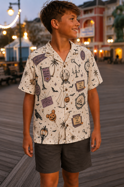 Happy Haunts | Boys Resortech™ Button-Down [Presale Ships July 20]