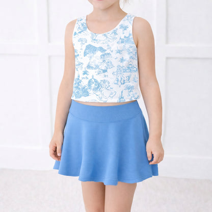 Girls Princess Toile Performance Seamless Tank + Skirt Set