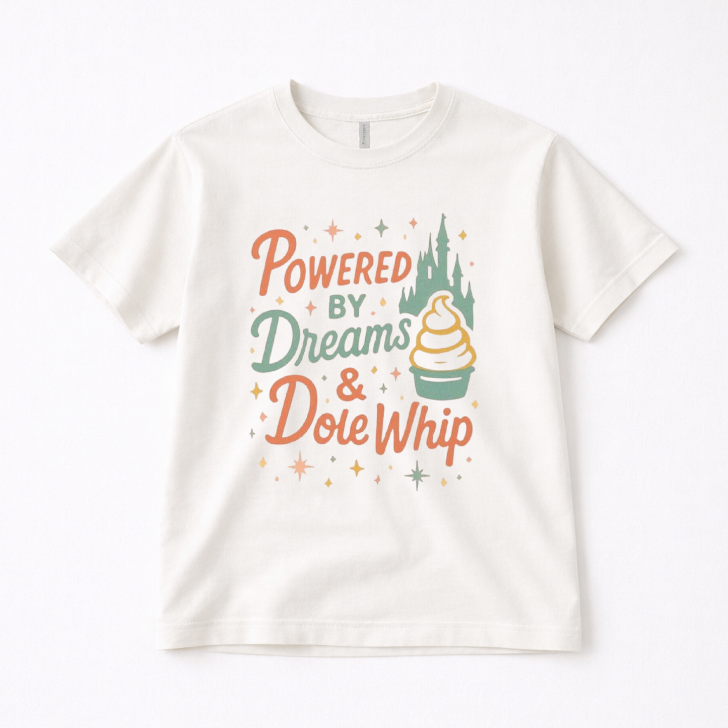 Powered by Dreams & Whip Retro Adult Graphic Tee