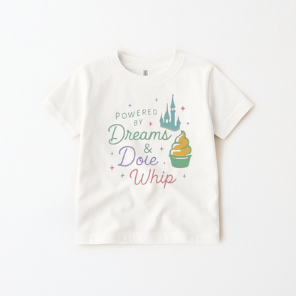 Kids Powered by Dreams and Dole Whip Pastel Graphic Tee & Optional Bottoms