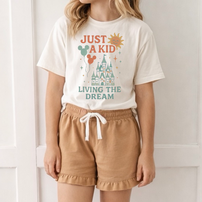 Kids Just a Kid Living the Dream Graphic Tee & Optional Bottoms