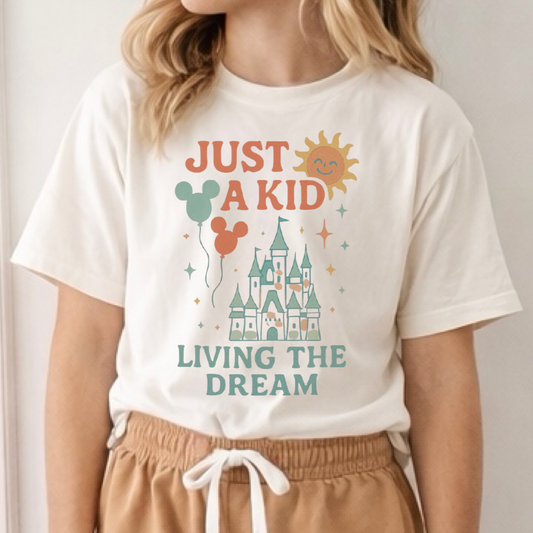 Kids Just a Kid Living the Dream Graphic Tee & Optional Bottoms
