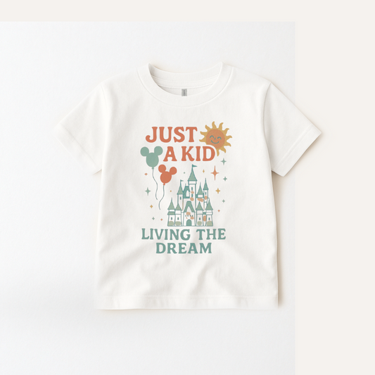 Kids Just a Kid Living the Dream Graphic Tee & Optional Bottoms