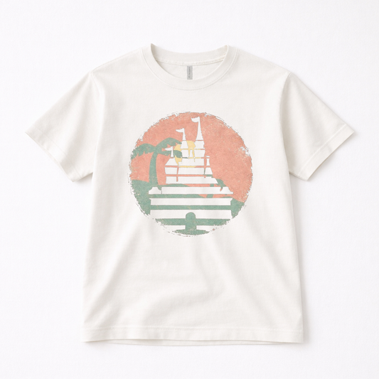 Vintage Sunset Castle Family Graphic Tee