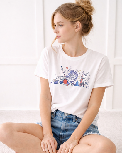 Old School World Showcase Family Graphic Tee