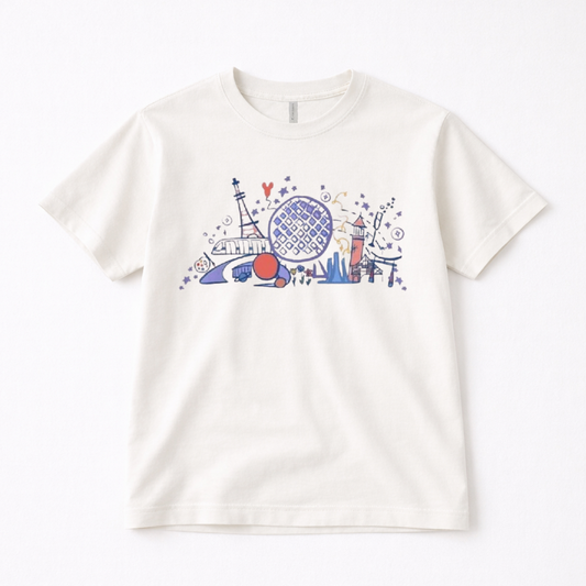 Old School World Showcase Family Graphic Tee