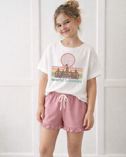 Kids Retro World Traveler Graphic Tee & Optional Bottoms