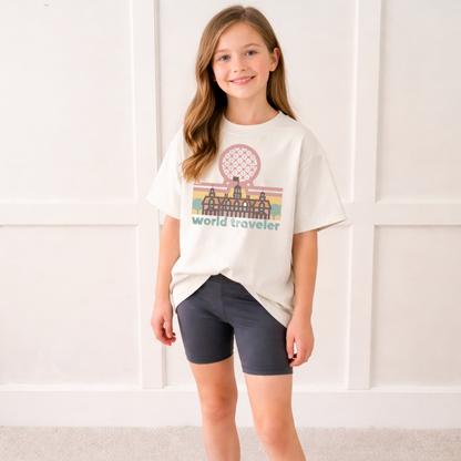 Kids Retro World Traveler Graphic Tee & Optional Bottoms
