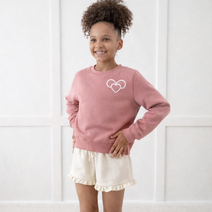 The Heart of Magic Kids Park Weight™️ Pullover | Pink Puff Heart