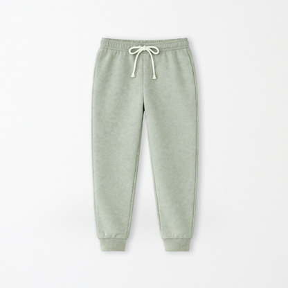 Kids Core Cotton Joggers in Sage