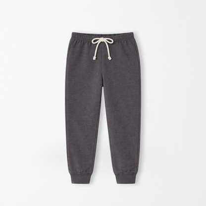 Kids Core Cotton Joggers in Ash