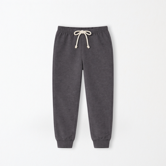 Kids Core Cotton Joggers in Ash