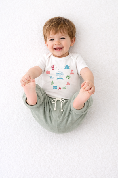 Kids Core Cotton Joggers in Sage