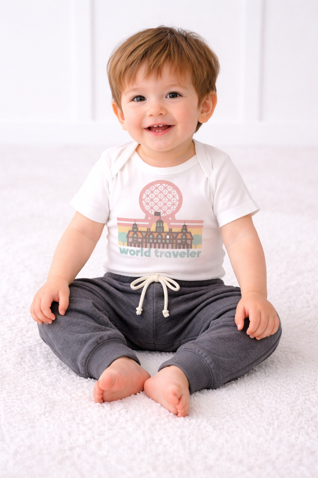 Kids Core Cotton Joggers in Ash