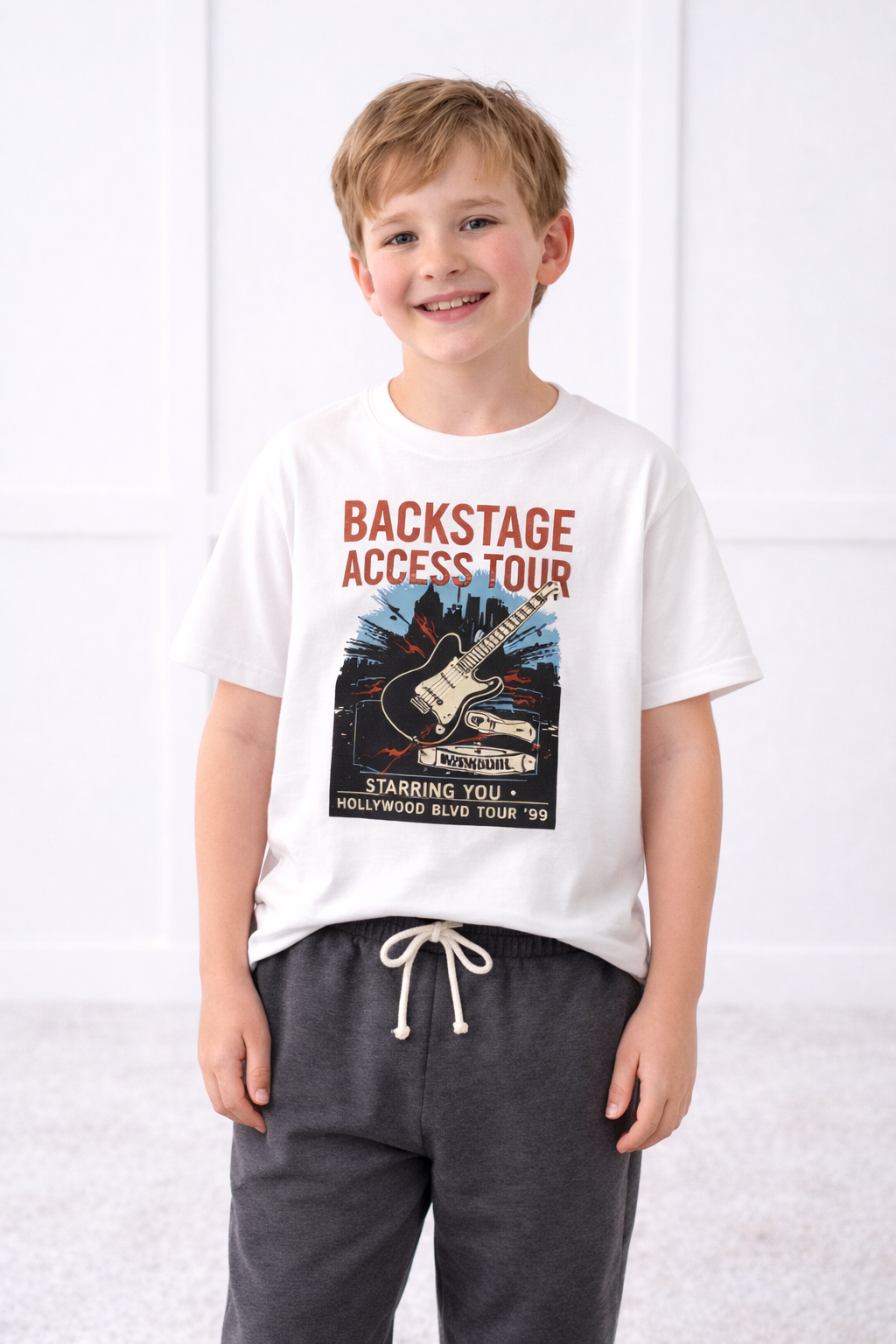 Kids Core Cotton Joggers in Ash