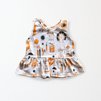 Girls Handcrafted Space Droid Flutter Tank