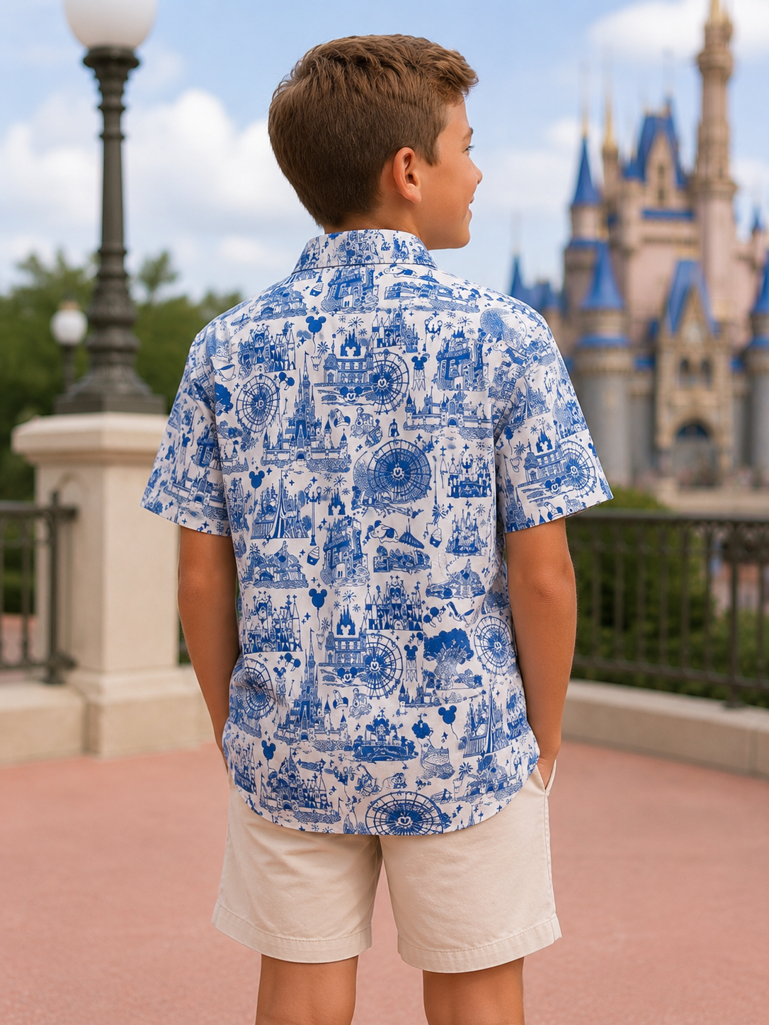 Park Toile Boys Resortech™ Button-Down