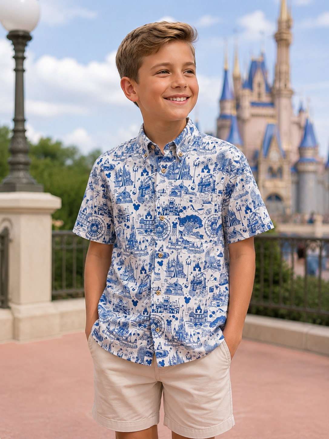 Park Toile Boys Resortech™ Button-Down